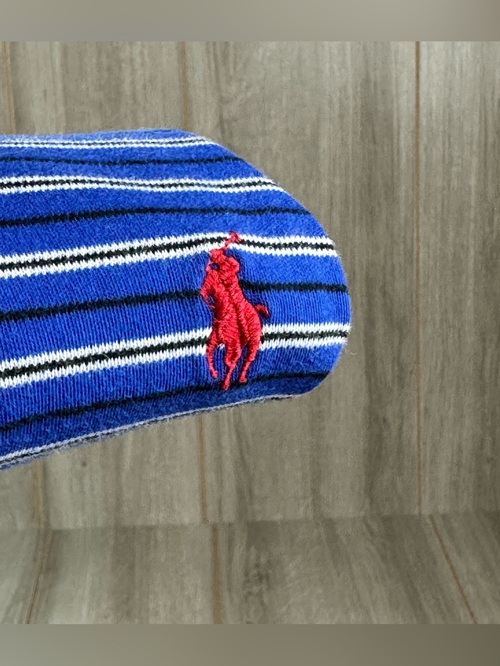 Polo Ralph Lauren Knit Polo Shirt Mens S Striped Blue *flaw